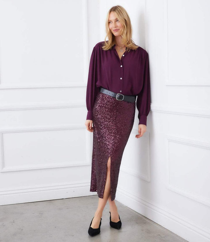 Long Sleeve Dropped Shoulder Blouse