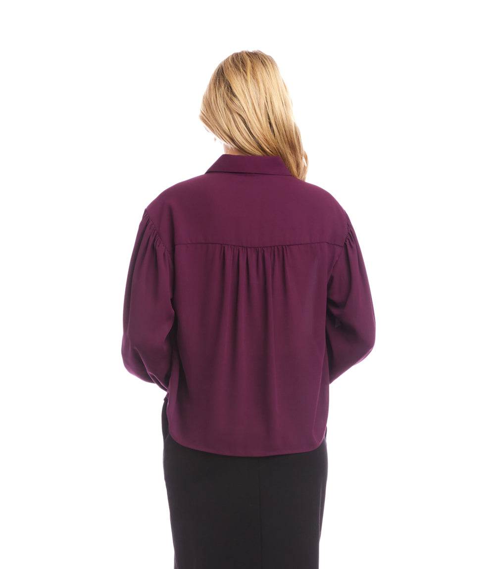 Long Sleeve Dropped Shoulder Blouse