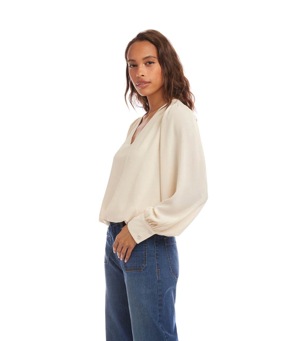 Puff Sleeve V-Neck Top
