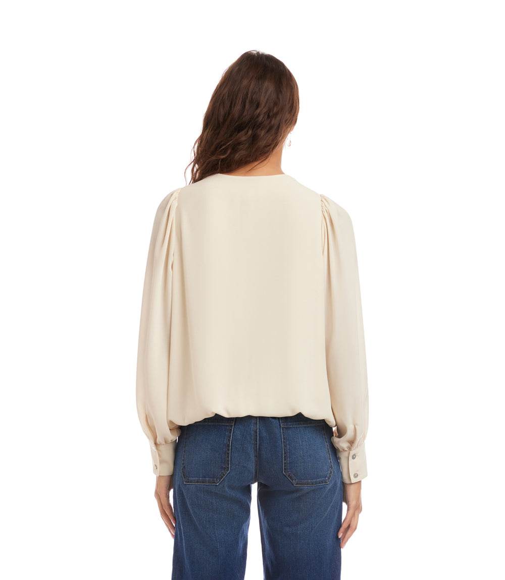 Puff Sleeve V-Neck Top