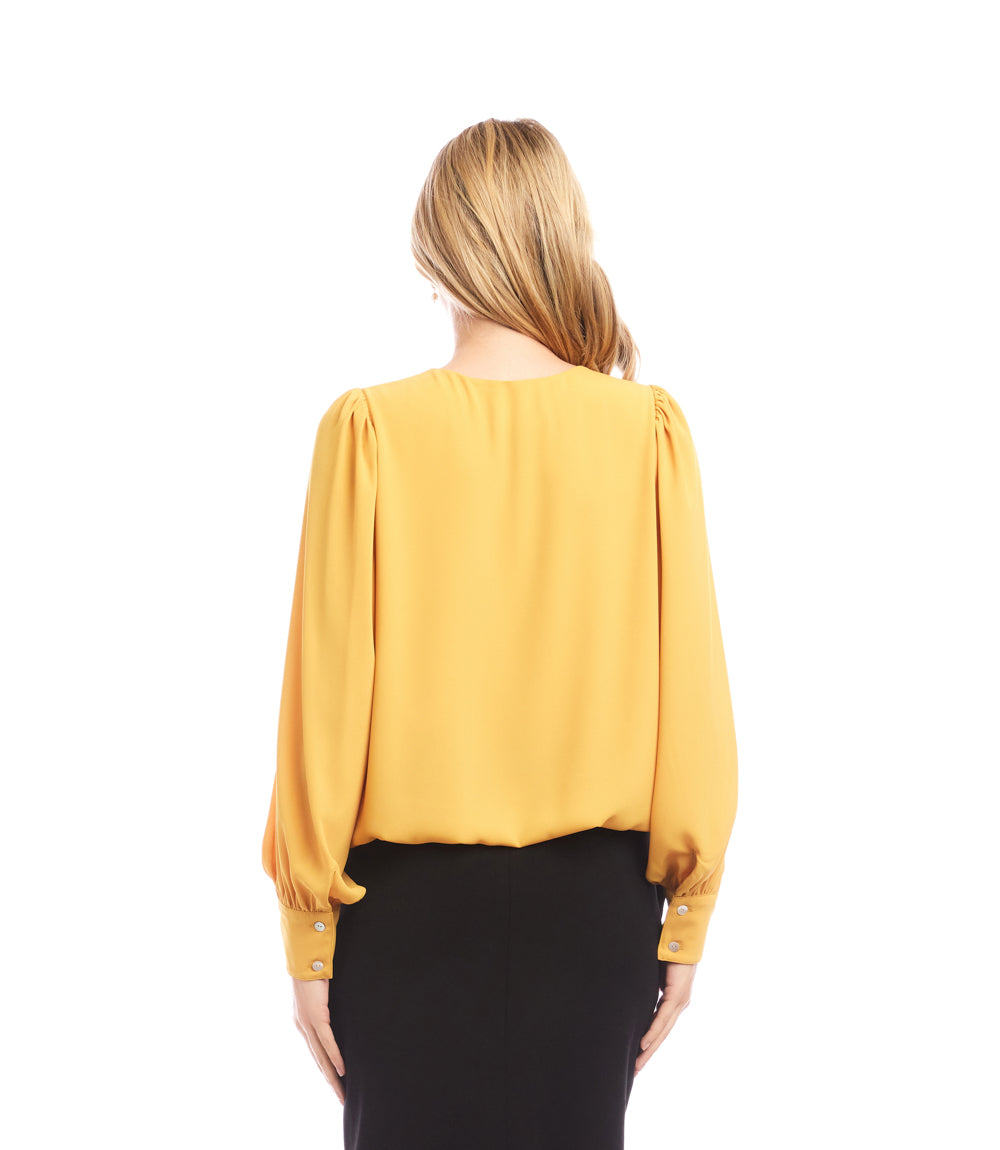 Puff Sleeve V-Neck Top