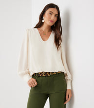 Puff Sleeve V-Neck Top