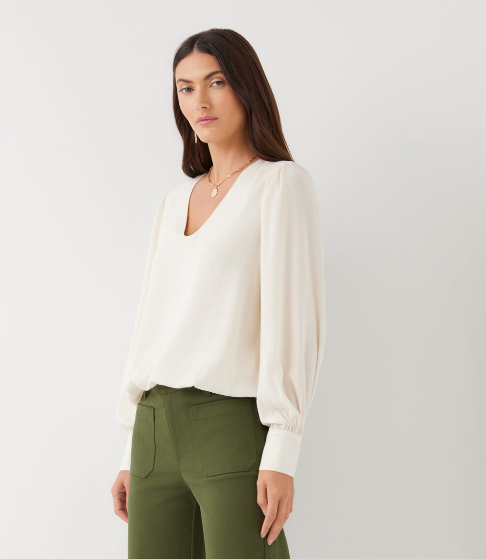 Puff Sleeve V-Neck Top