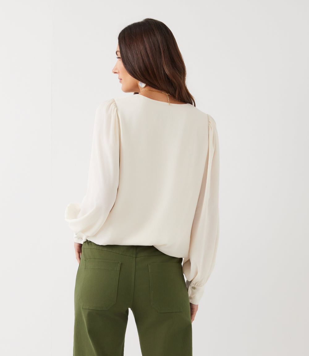 Puff Sleeve V-Neck Top