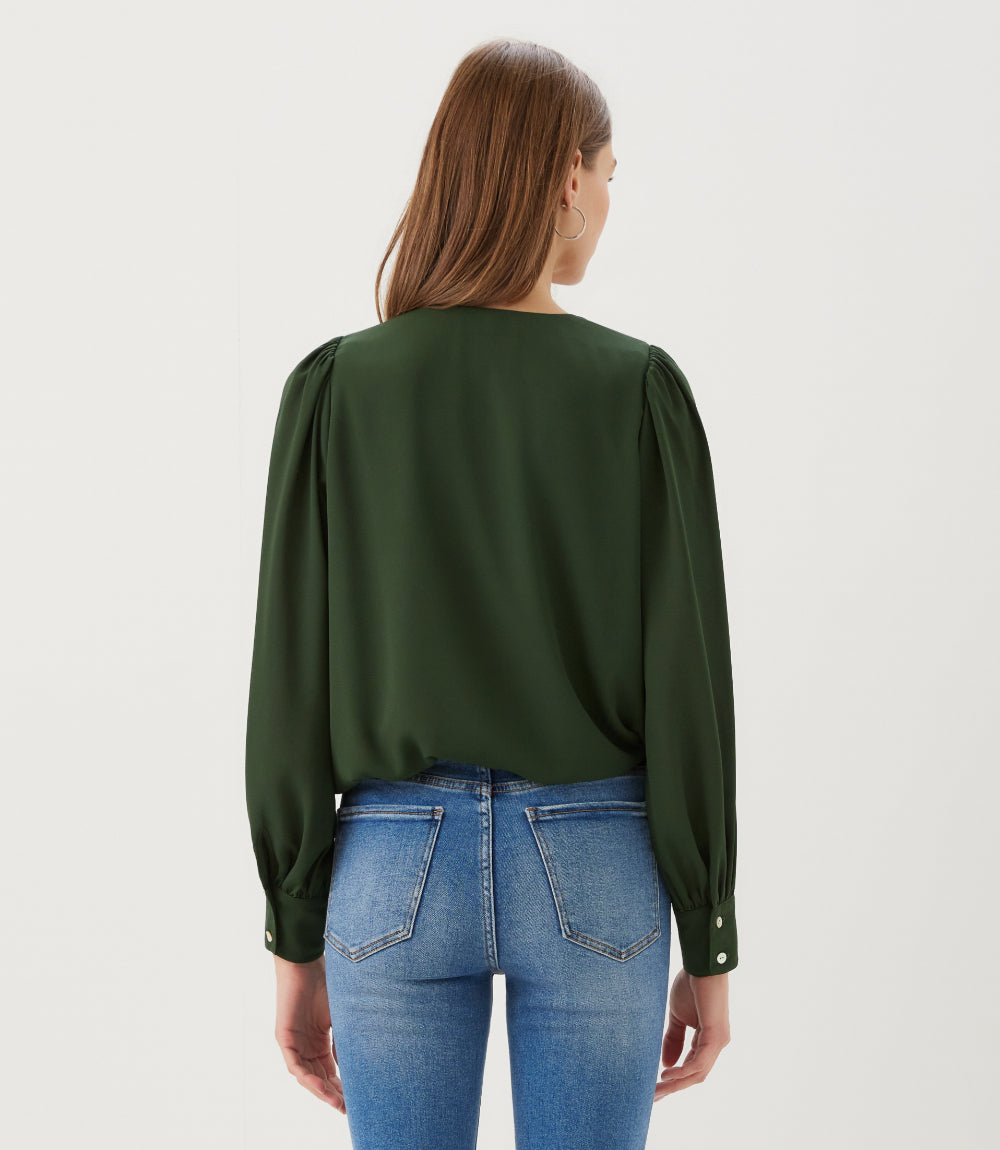 Puff Sleeve V-Neck Top
