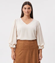 Plus Size Layered Sleeve Asymmetric Top