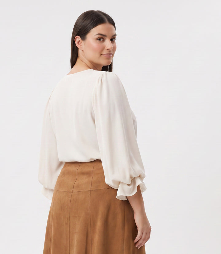 Plus Size Layered Sleeve Asymmetric Top