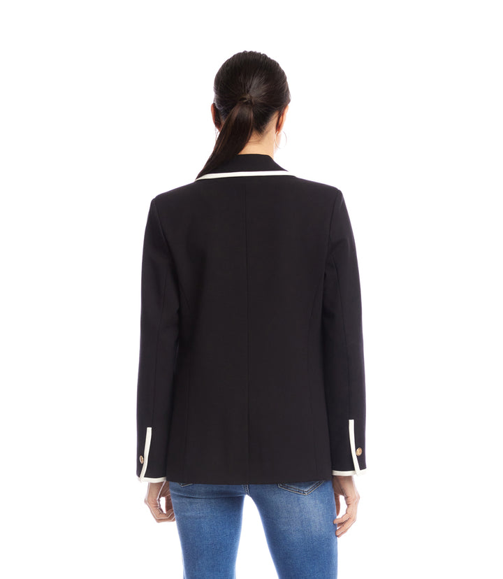 Contrast Ponte Knit Blazer