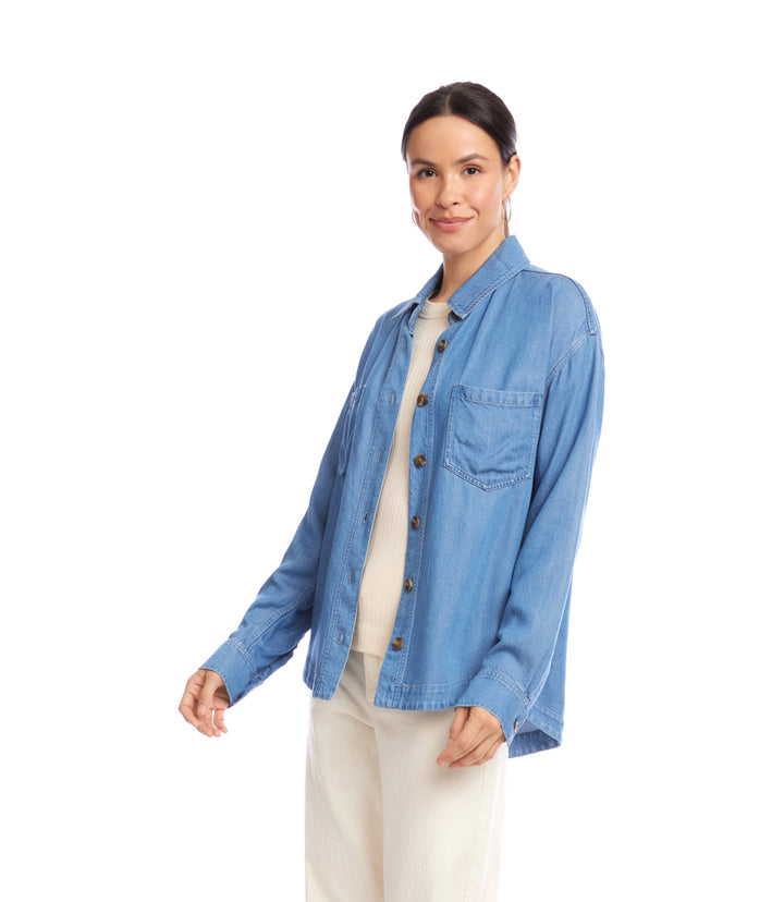 Long Sleeve Soft Denim Shirt Jacket