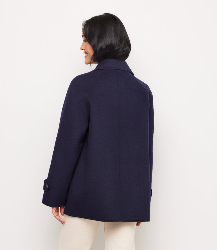 Brushed Double-Breasted Peacoat