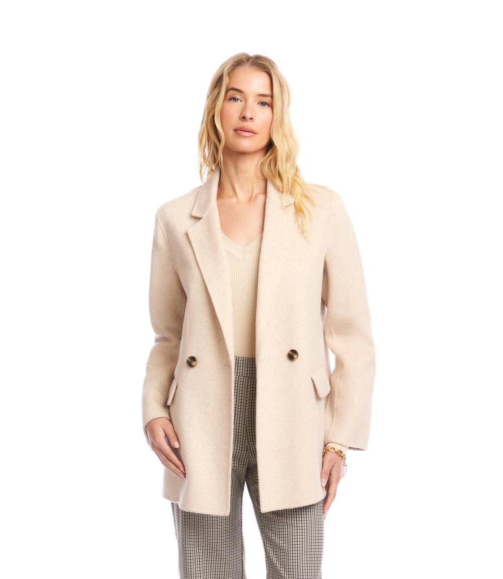 Brushed Double-Breasted Coat