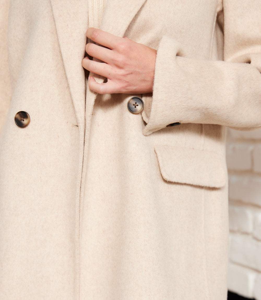 Brushed Double-Breasted Coat