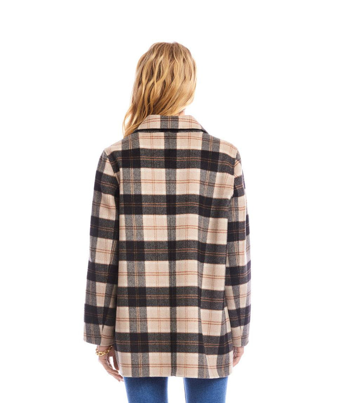 Oversized Brushed Plaid Blazer