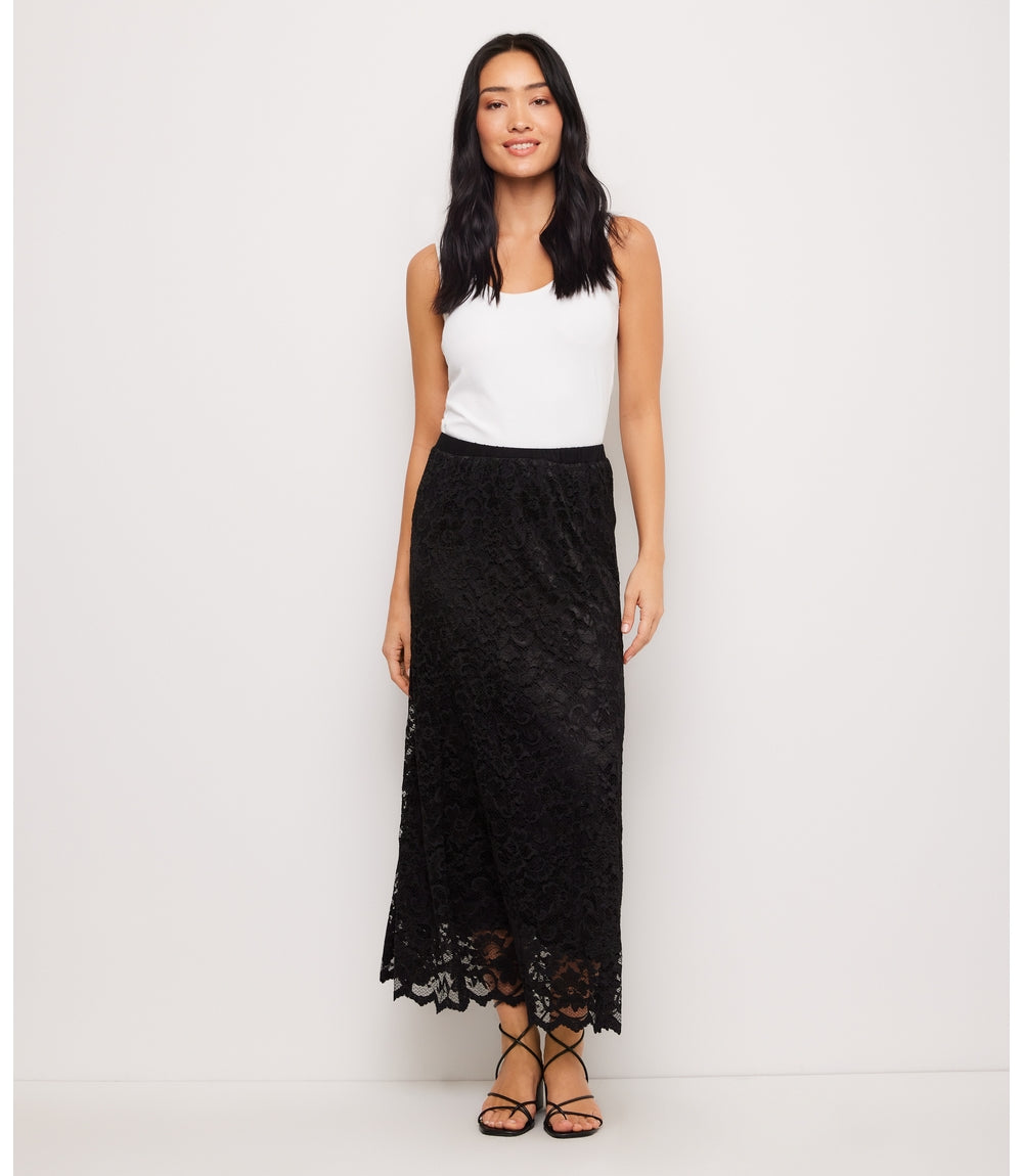 Petite Size Lace Midi Skirt
