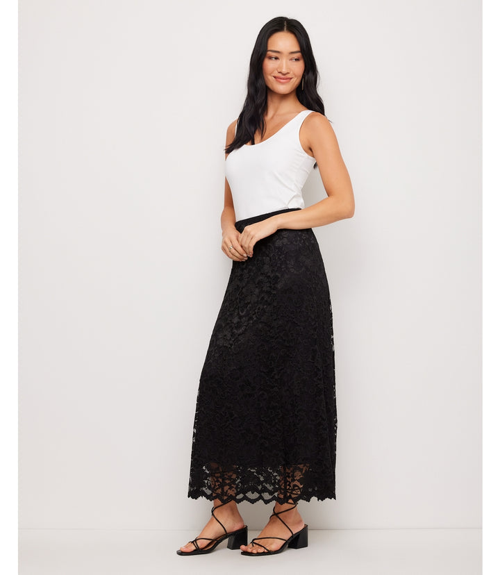 Petite Size Lace Midi Skirt