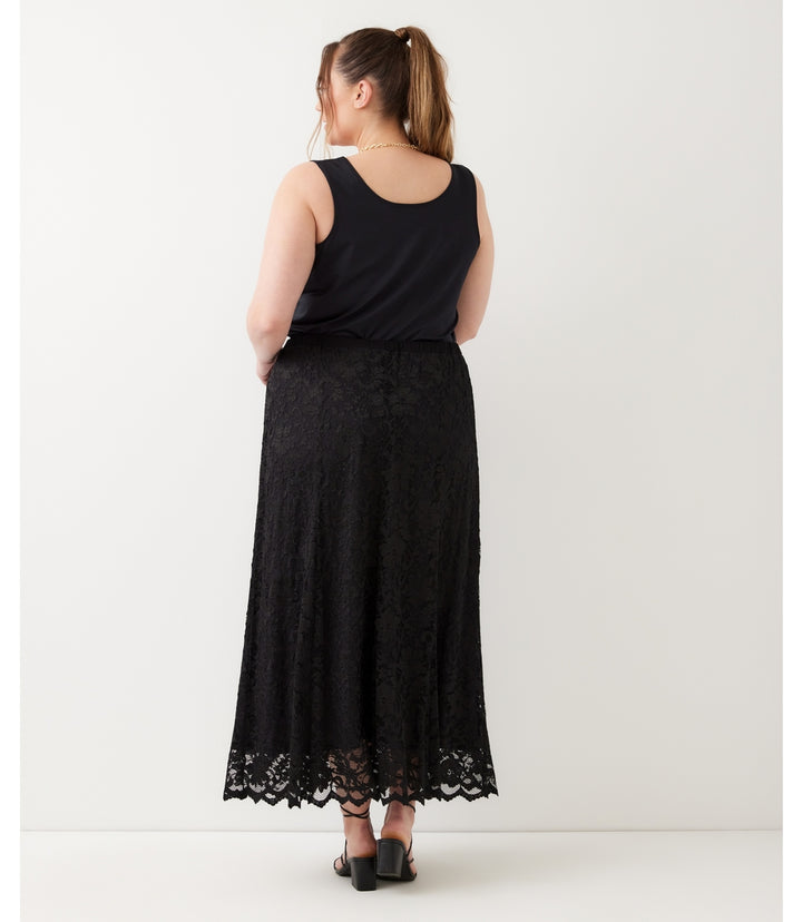 Plus Size Lace Midi Skirt