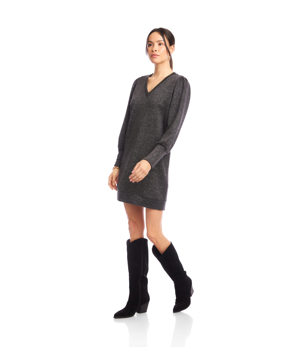 Puff Sleeve V-Neck Dress