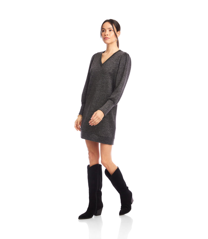 Puff Sleeve V-Neck Dress