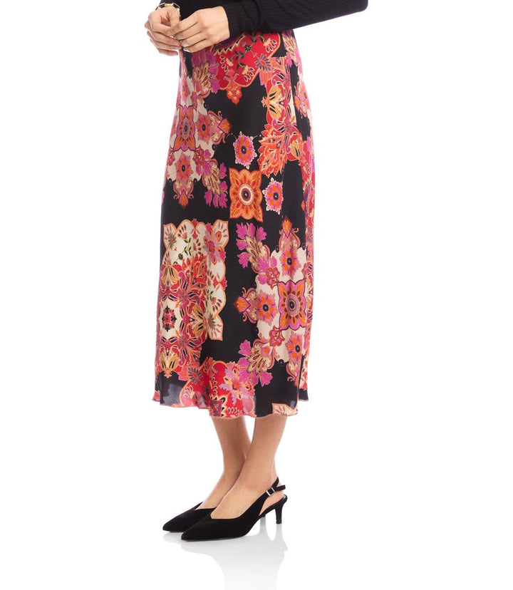 Petite Size Bias Cut Midi Skirt