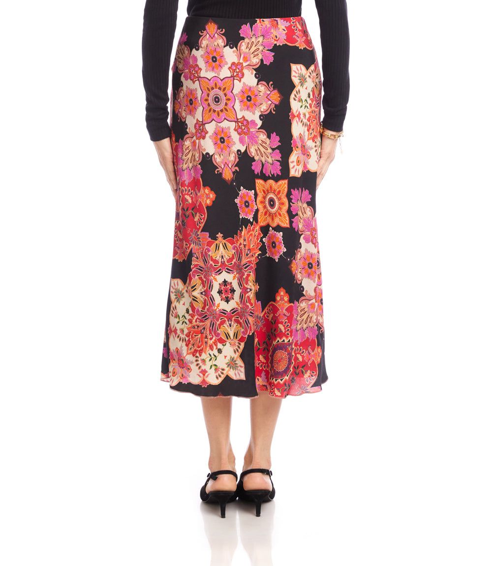 Petite Size Bias Cut Midi Skirt