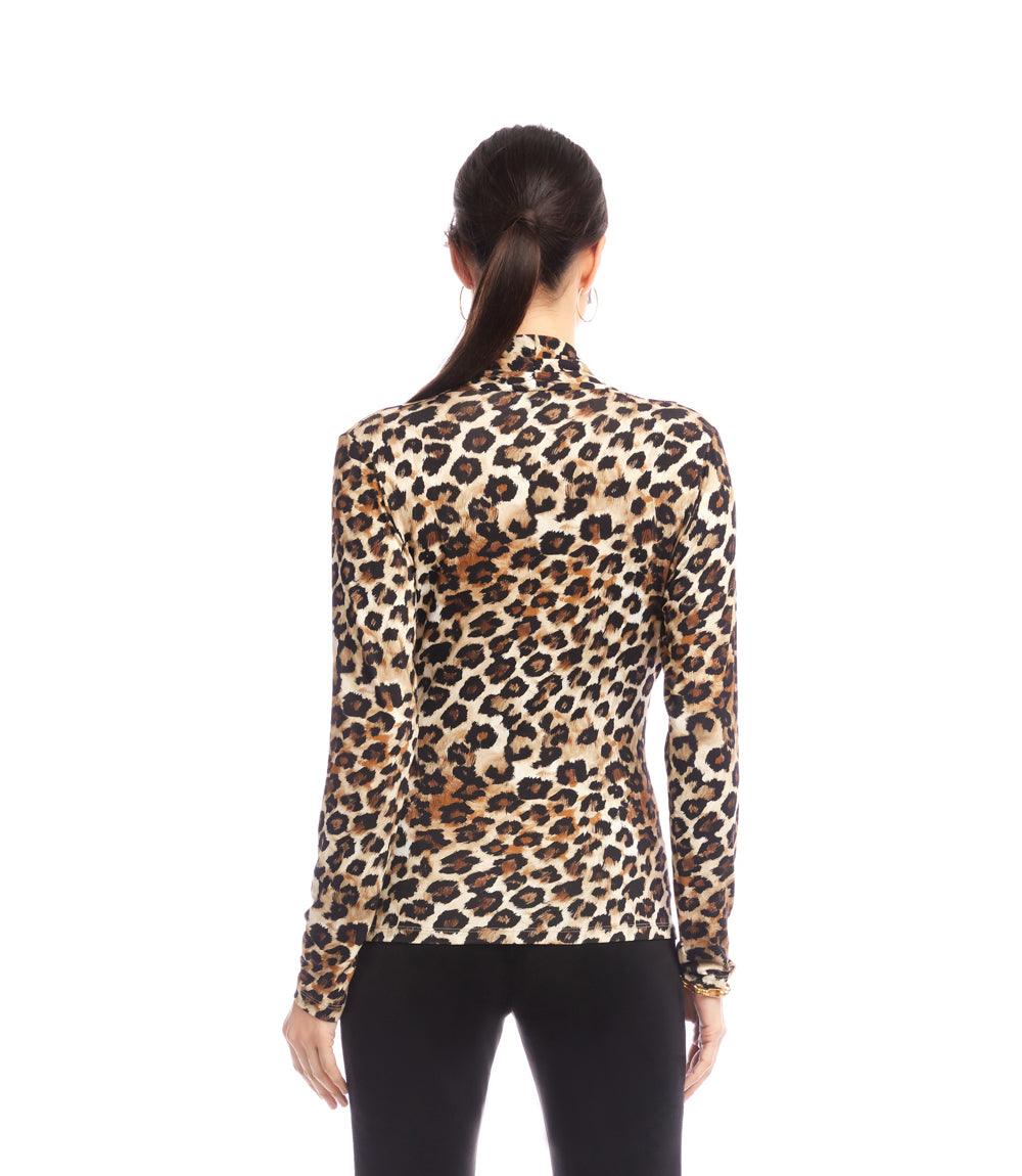 Petite Size Long Sleeve Crossover Side-Shirred Top