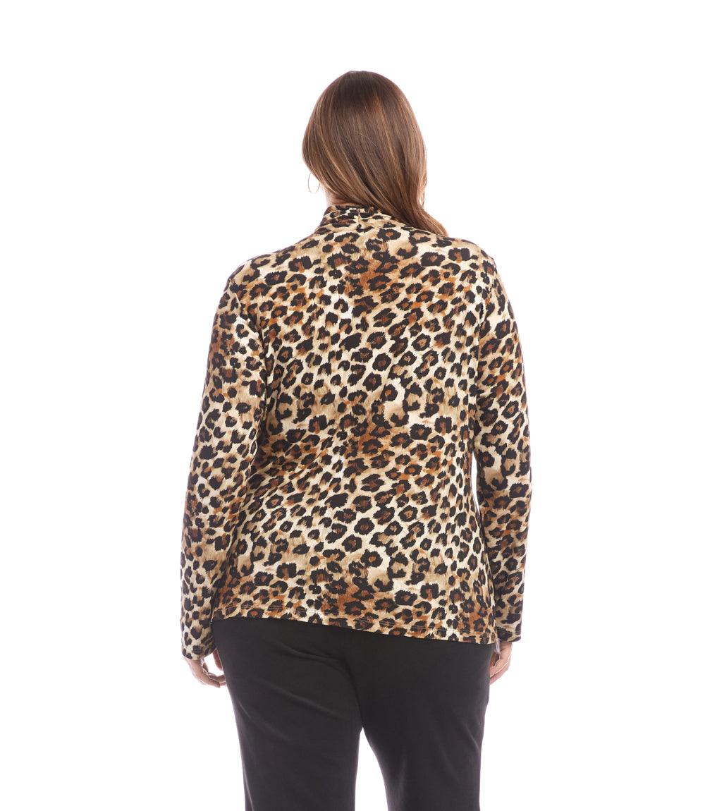 Plus Size Long Sleeve Crossover Side-Shirred Top