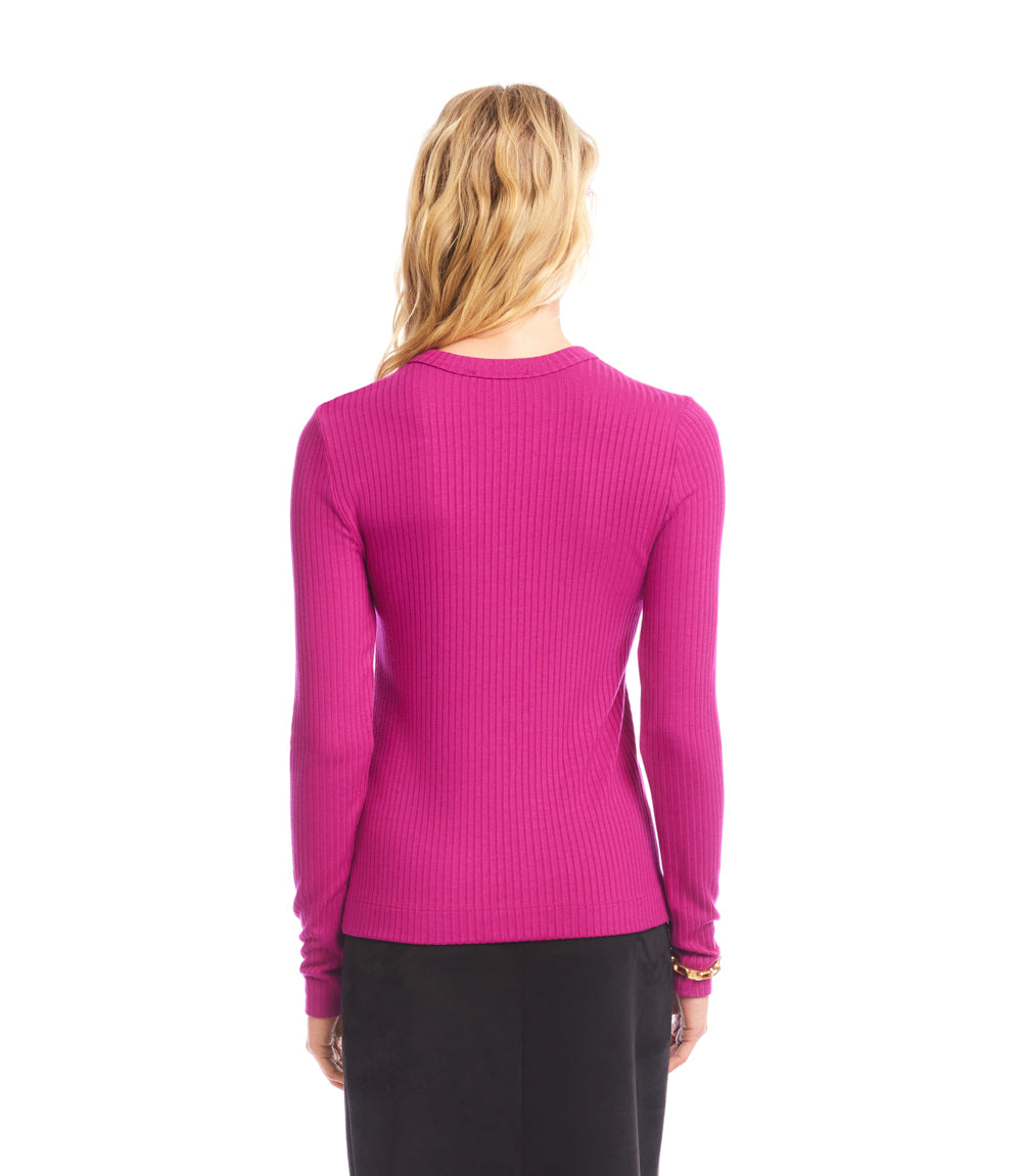 Ribbed Long Sleeve Crewneck Top
