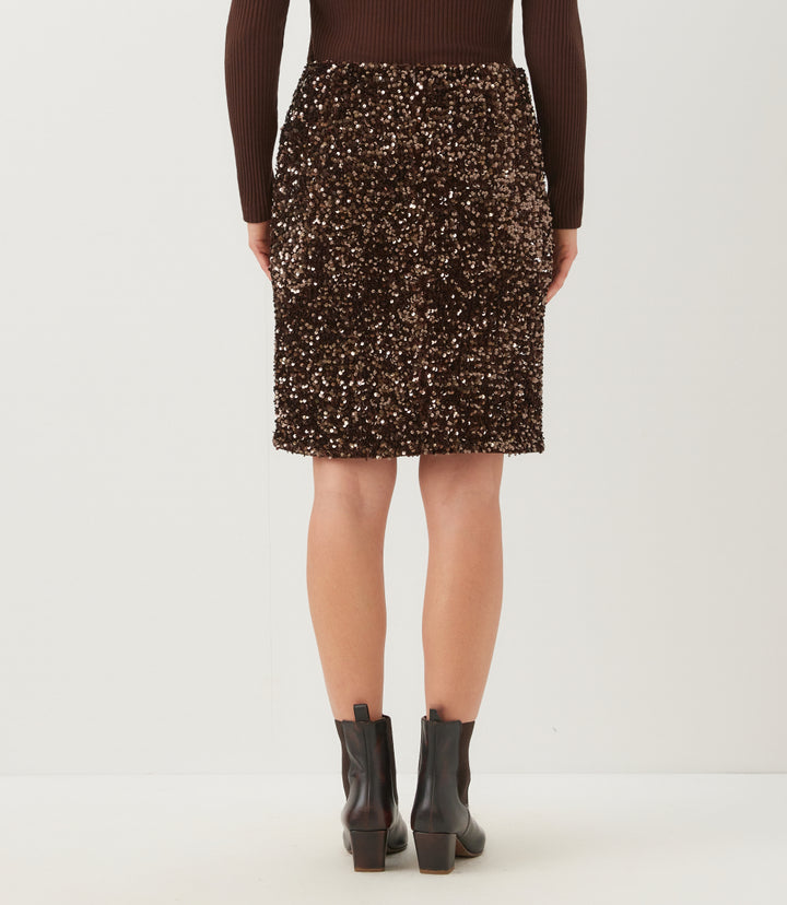 Velvet Sequin Pencil Skirt