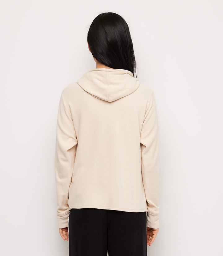 Rhinestone Drawstring Crossover Sweatshirt