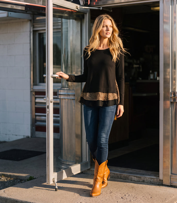 Layered Contrast Sweater