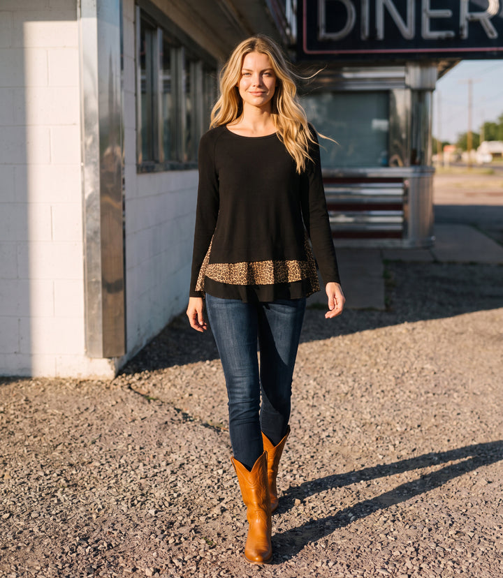 Layered Contrast Sweater