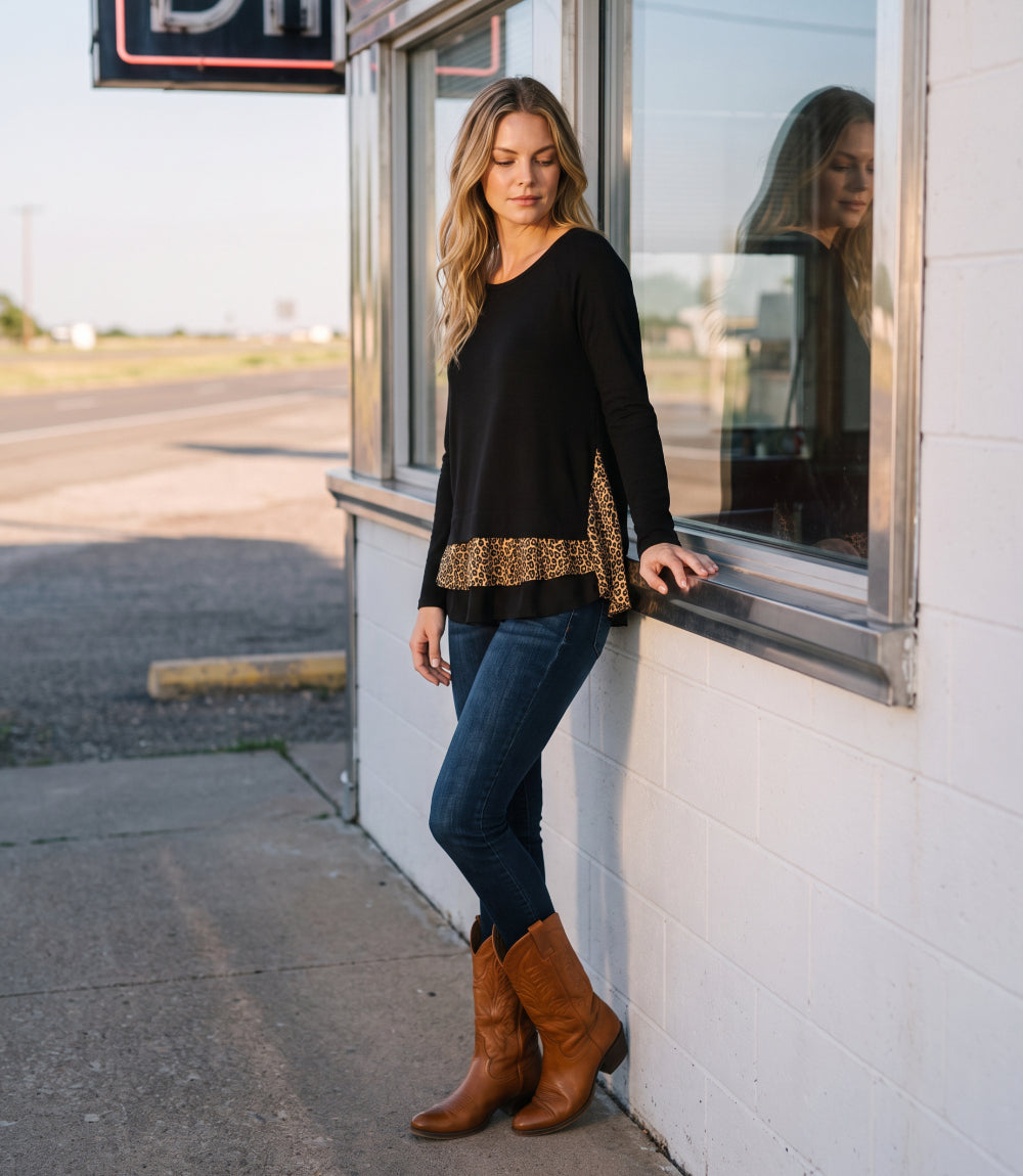 Layered Contrast Sweater