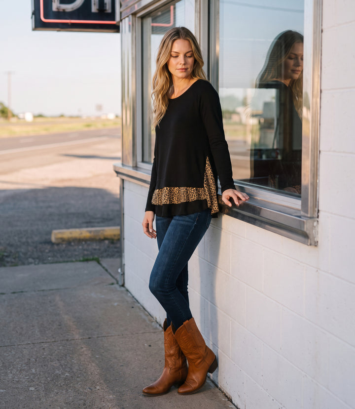 Layered Contrast Sweater