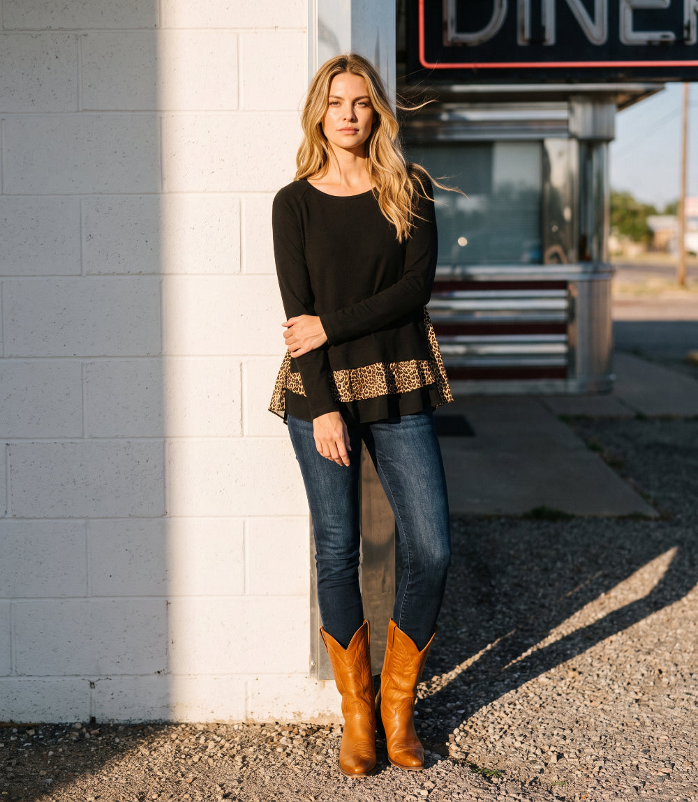 Layered Contrast Sweater