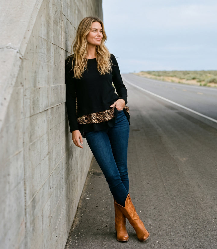 Layered Contrast Sweater