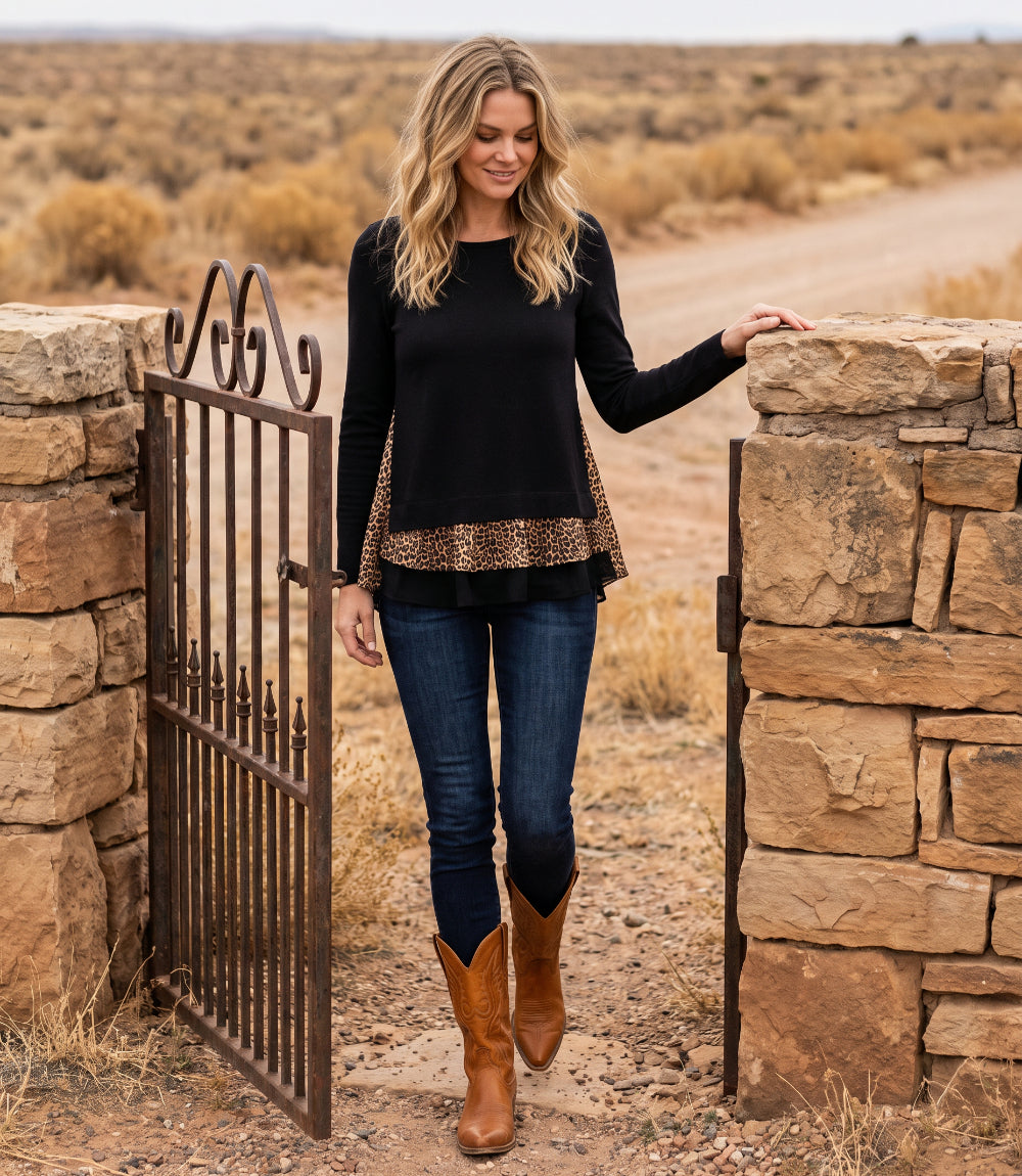 Layered Contrast Sweater
