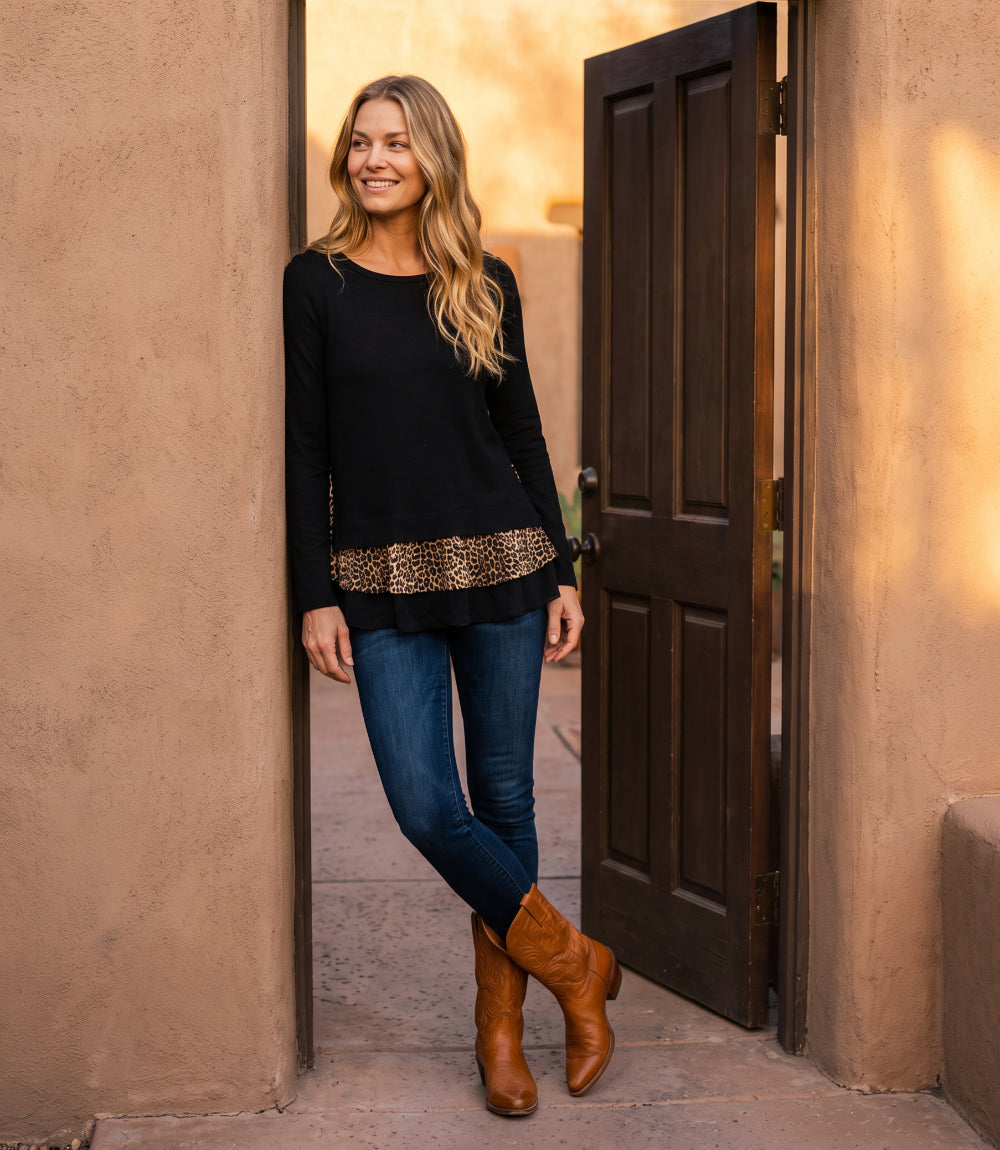 Layered Contrast Sweater