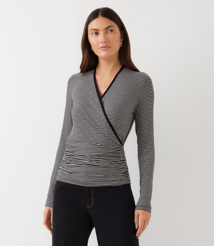 Side-Shirred Crossover Top