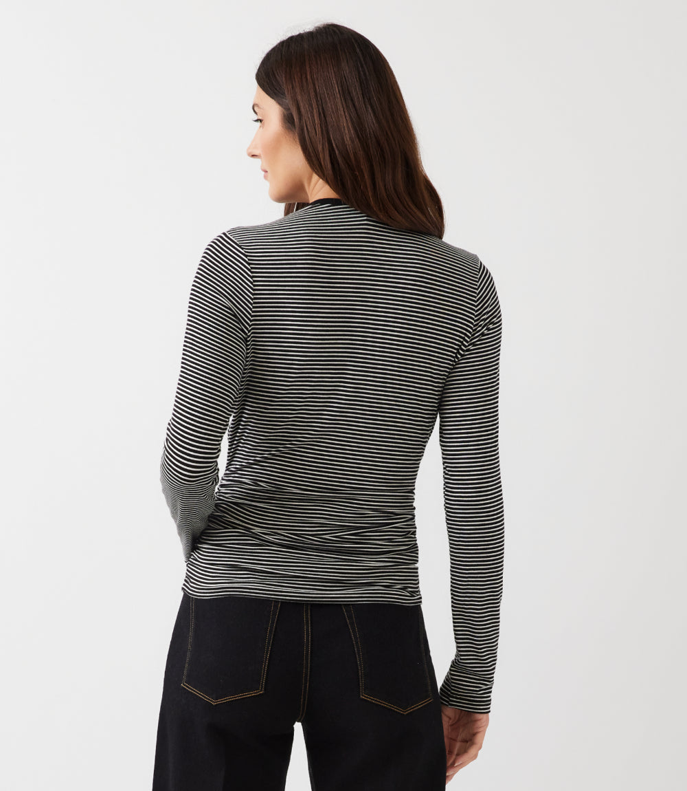 Side-Shirred Crossover Top