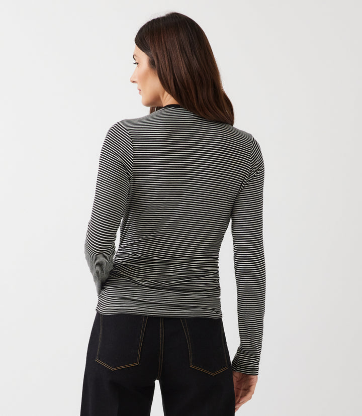 Side-Shirred Crossover Top