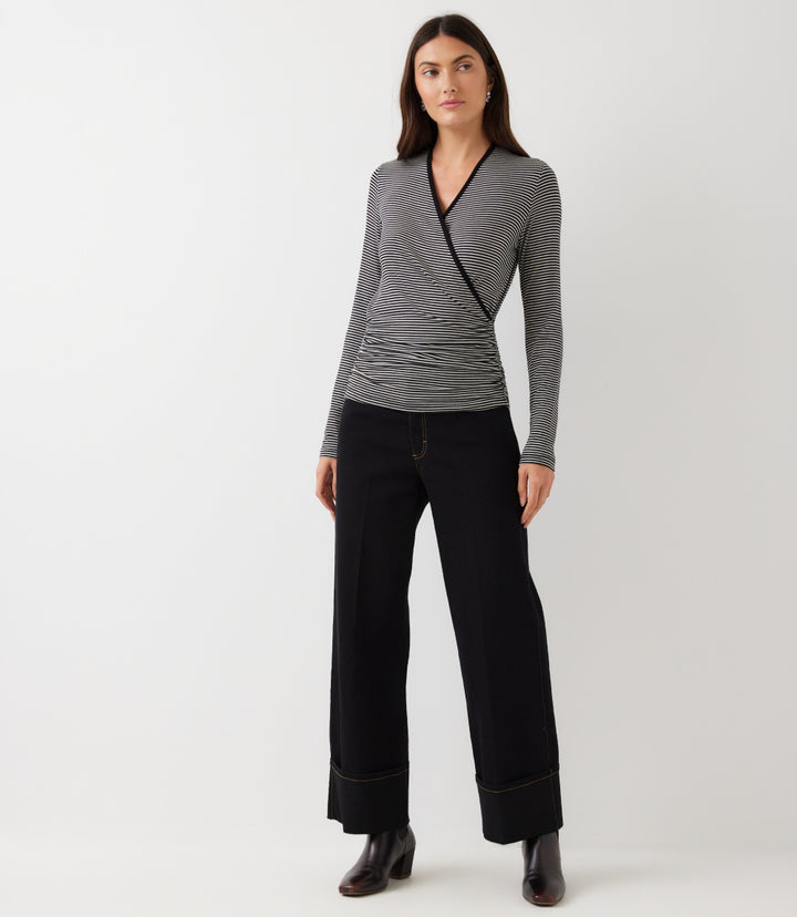 Side-Shirred Crossover Top