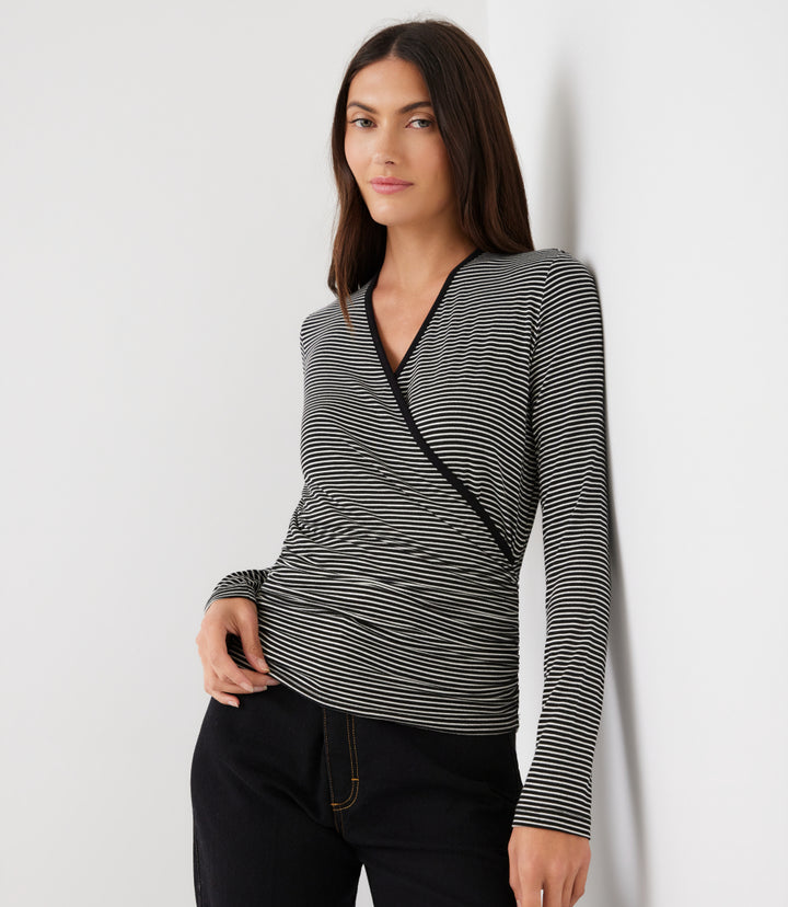 Side-Shirred Crossover Top