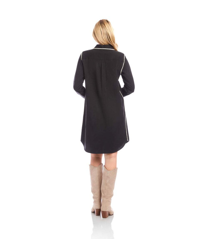 Long Sleeve Edge Stitch Shirtdress