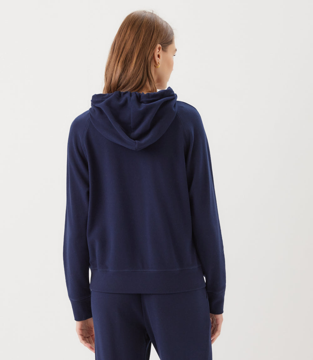 Petite Size Rhinestone Drawstring Hoodie Sweatshirt