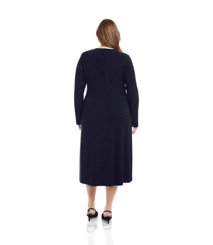 Plus Size Kate V-Neck Midi Travel Jersey Dress