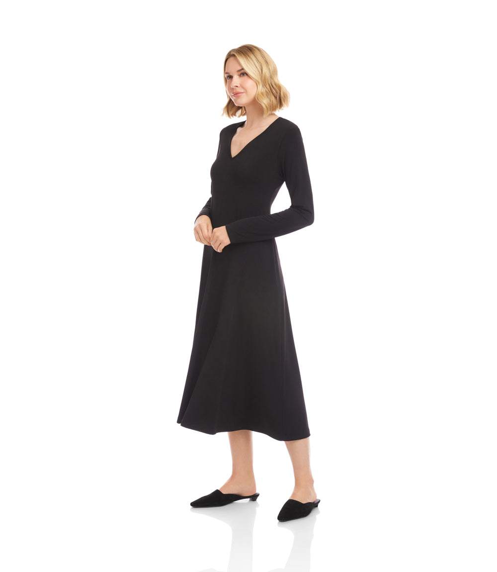 karen kane midi jersey dress Karen Kane Kate Long Sleeve Travel Jersey Midi Dress - Brown