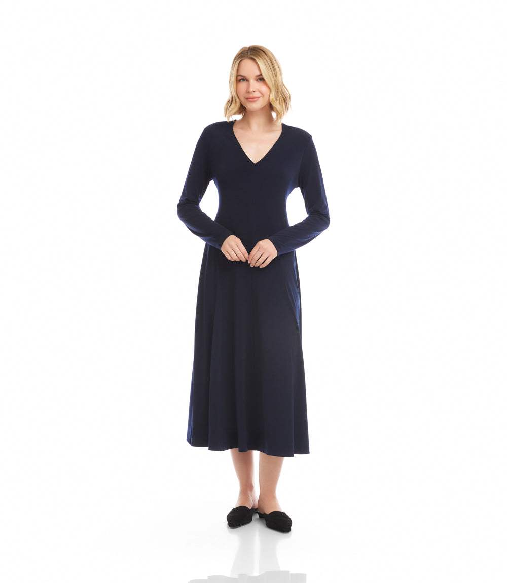 Kate V-Neck Midi Travel Dress