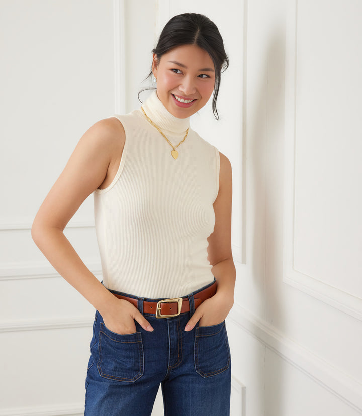Ribbed Turtleneck Tank