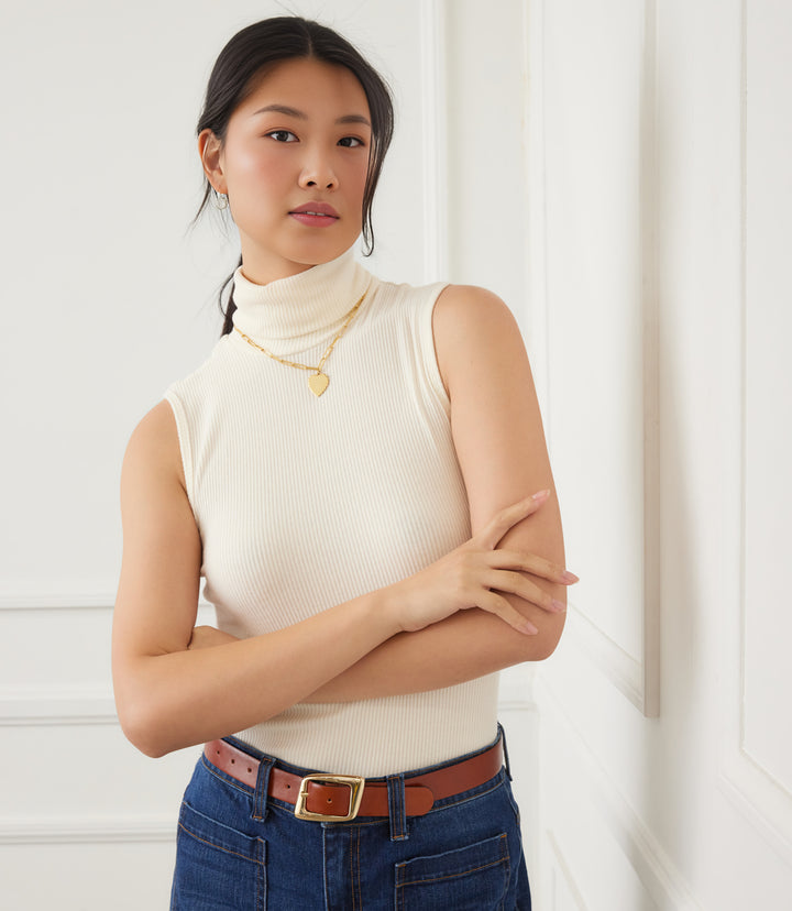 Ribbed Turtleneck Tank