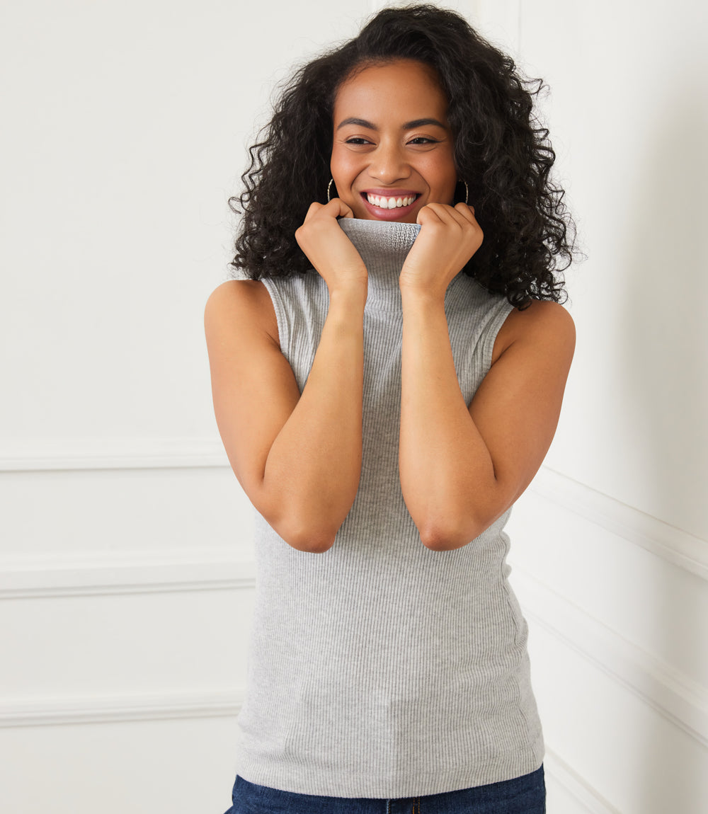 Ribbed Turtleneck Tank